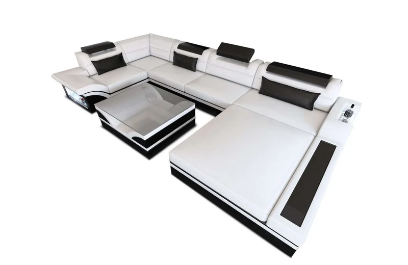 Mini Sofa Mezzo U-Form in Leder