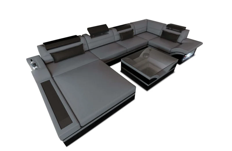 Mini Sofa Mezzo U-Form in Leder