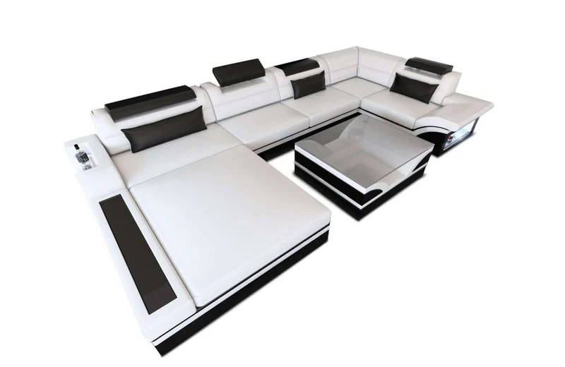 Mini Sofa Mezzo U-Form in Leder