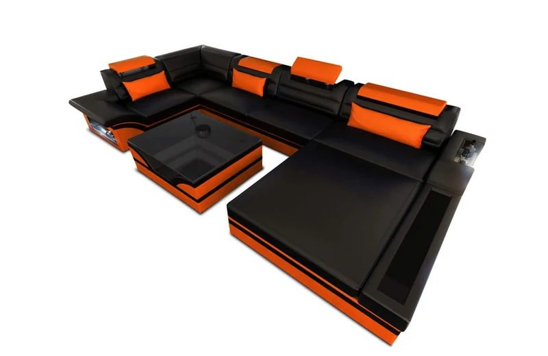 Mini Sofa Mezzo U-Form in Leder