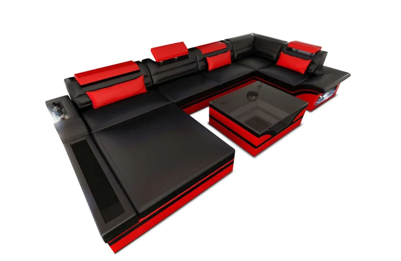 Mini Sofa Mezzo U-Form in Leder