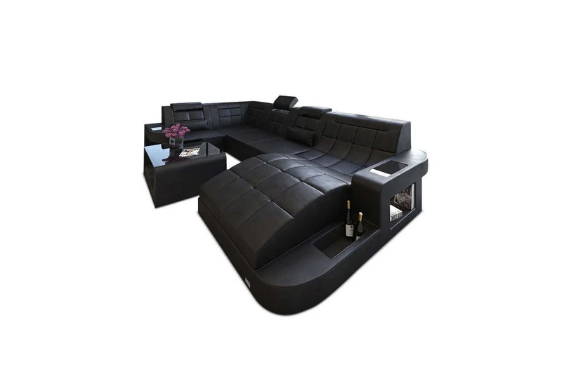 Mini Sofa Relax Wave U-Form in Leder