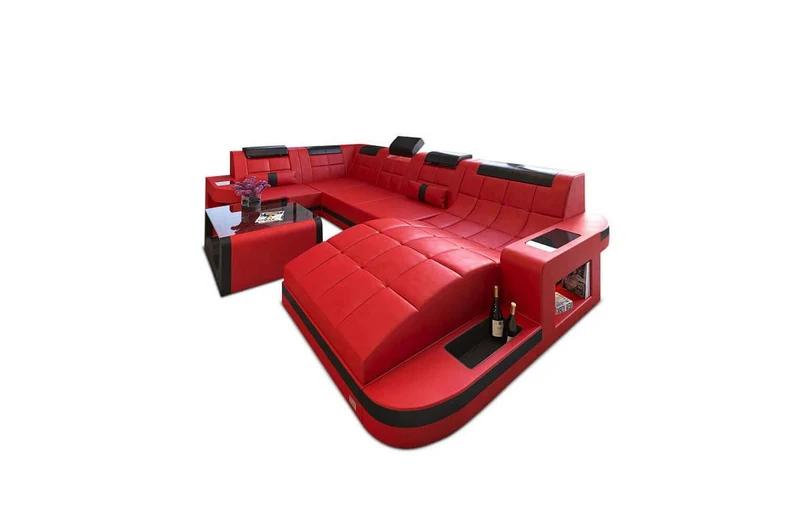 Mini Sofa Relax Wave U-Form in Leder