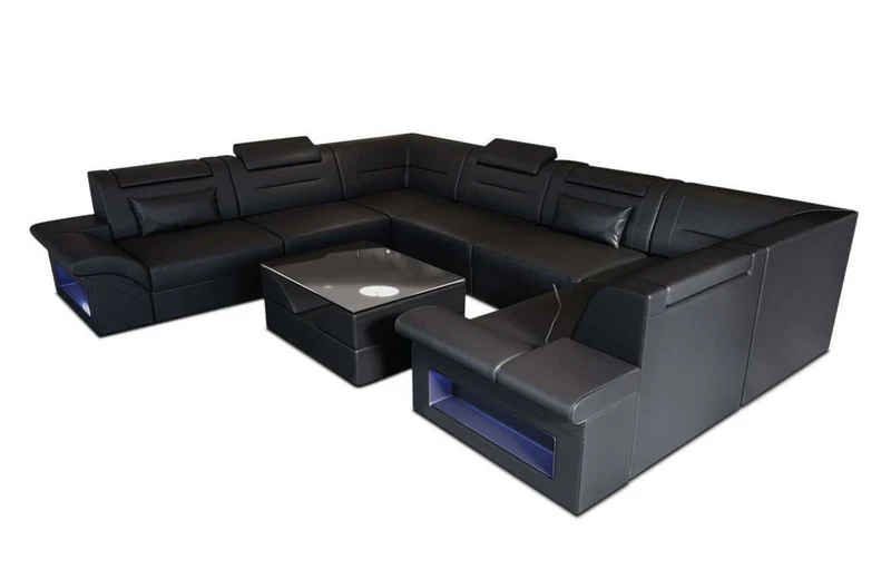 Mini Sofa Brianza U-Form aus Leder