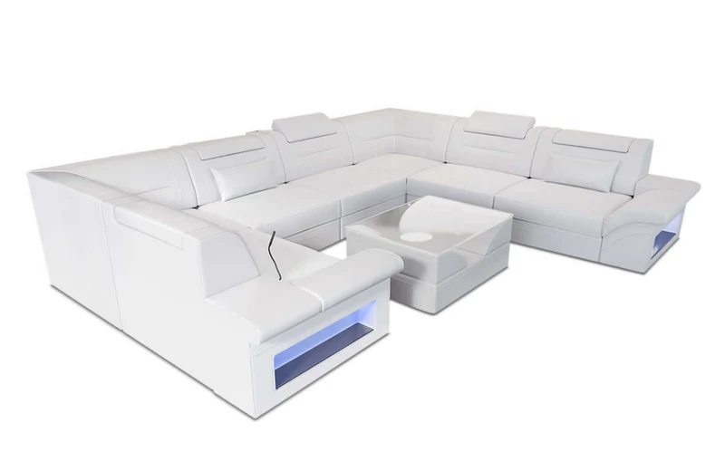 Mini Sofa Brianza U-Form aus Leder