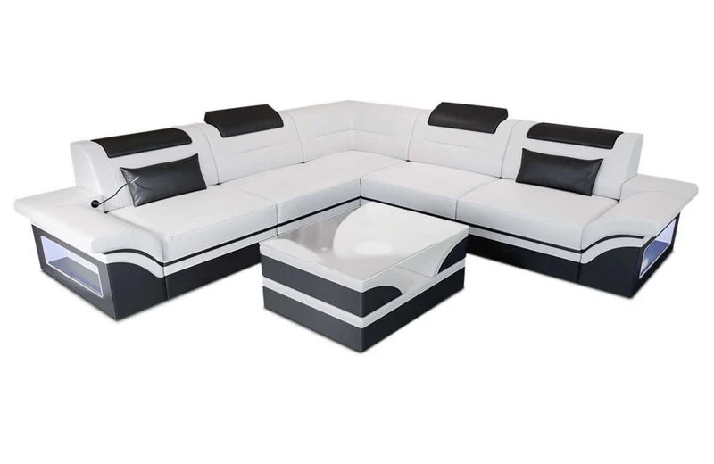 Mini Ecksofa Brianza L-Form aus Leder