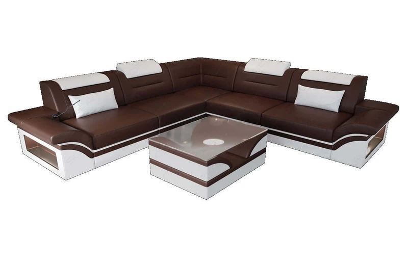 Mini Ecksofa Brianza L-Form aus Leder