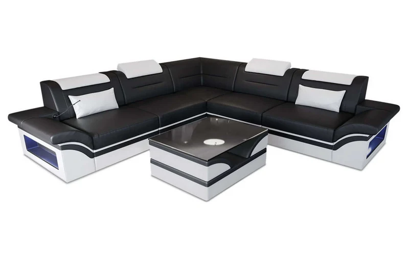 Mini Ecksofa Brianza L-Form aus Leder