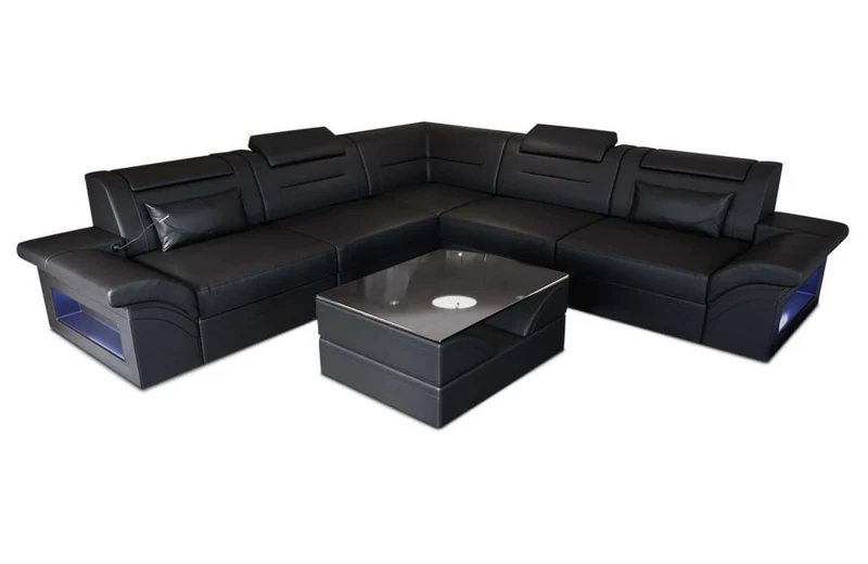 Mini Ecksofa Brianza L-Form aus Leder