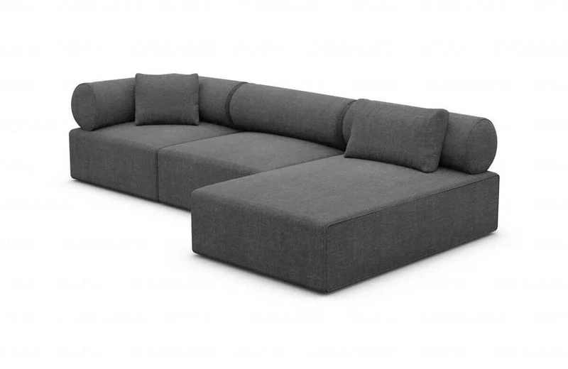 Couch Laguardia L-Form in Stoff