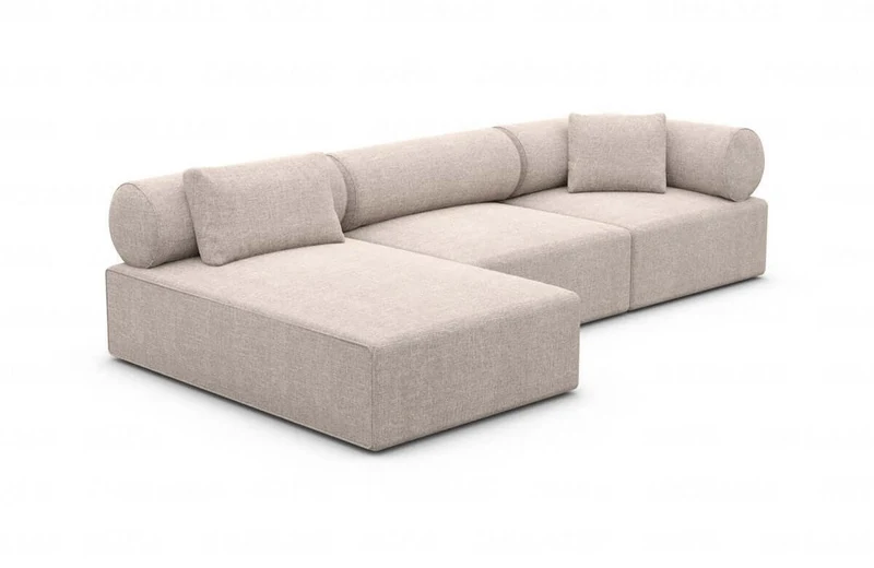 Couch Laguardia L-Form in Stoff
