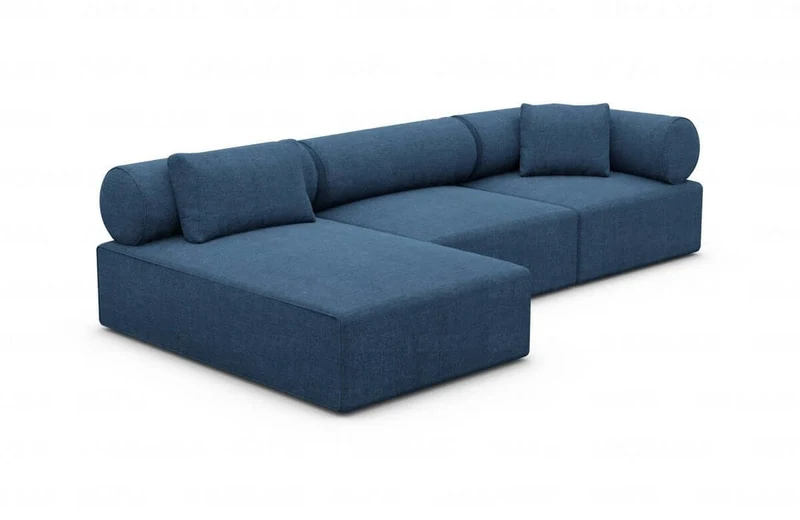 Couch Laguardia L-Form in Stoff