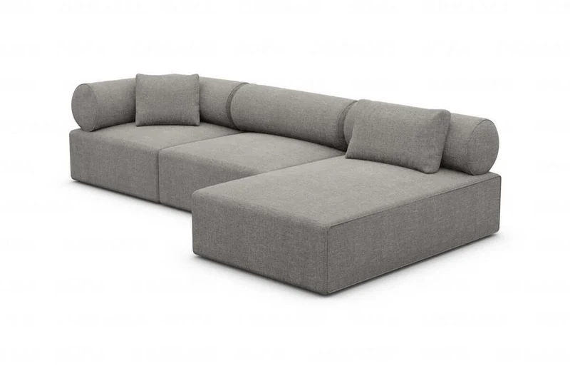 Couch Laguardia L-Form in Stoff