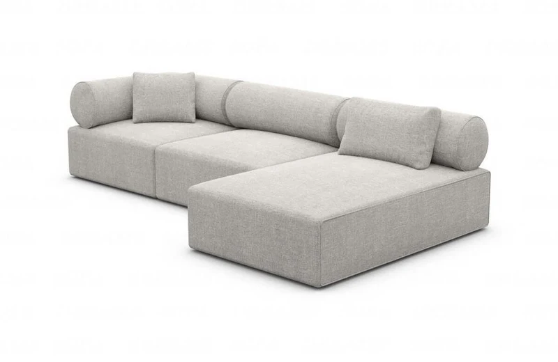 Couch Laguardia L-Form in Stoff