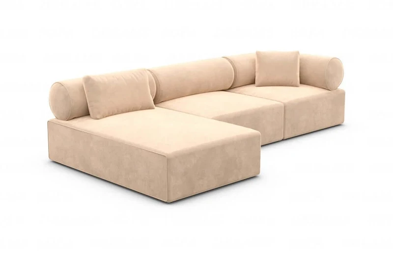 Couch Laguardia L-Form in Stoff