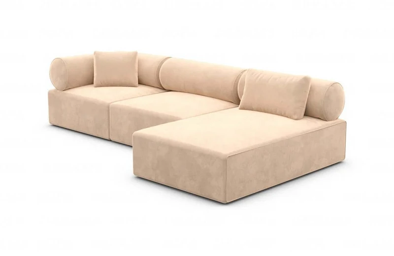 Couch Laguardia L-Form in Stoff