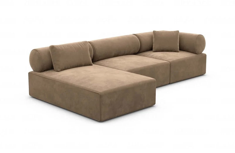 Couch Laguardia L-Form in Stoff
