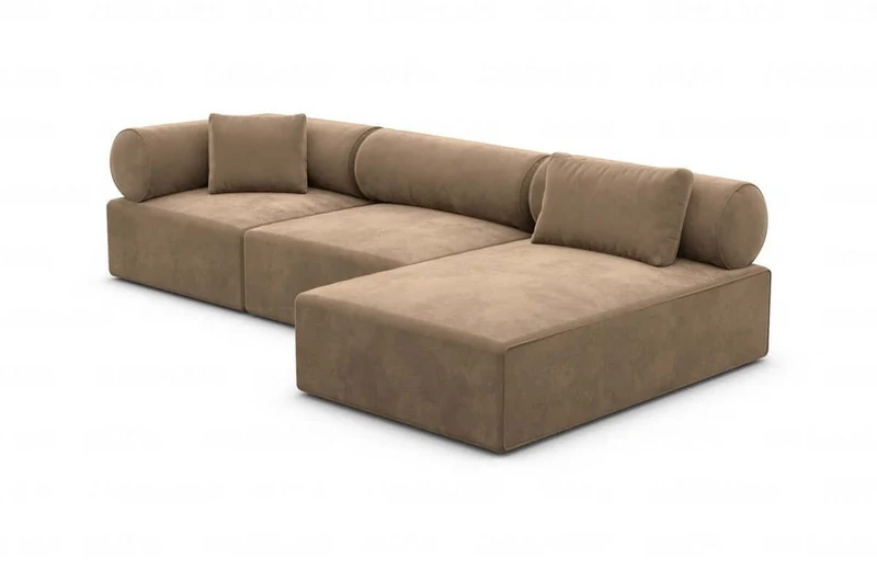 Couch Laguardia L-Form in Stoff