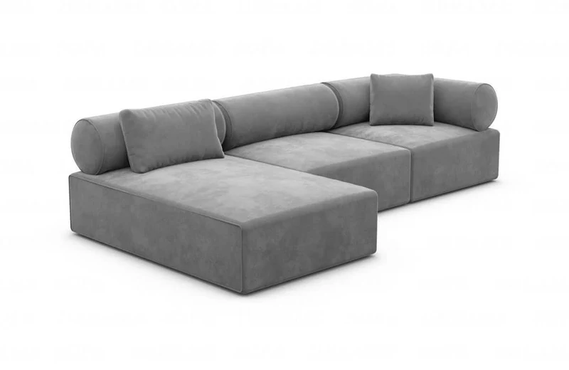 Couch Laguardia L-Form in Stoff