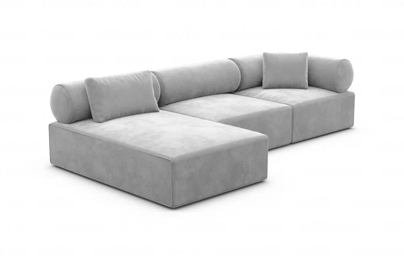 Couch Laguardia L-Form in Stoff