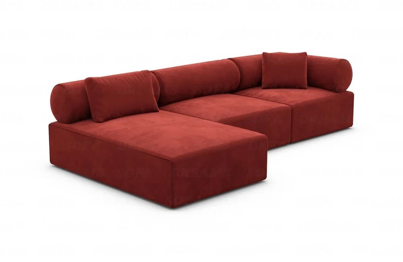 Couch Laguardia L-Form in Stoff