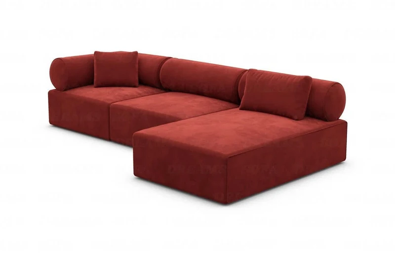 Couch Laguardia L-Form in Stoff