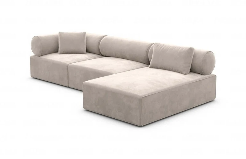 Couch Laguardia L-Form in Stoff