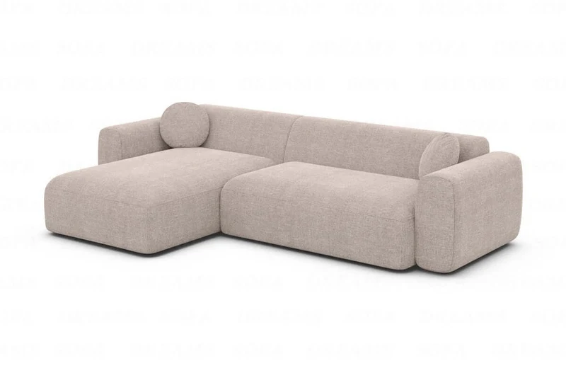 Ecksofa Cortegada L-Form aus Stoff Kurz