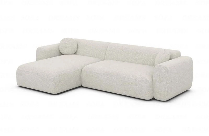 Ecksofa Cortegada L-Form aus Stoff Kurz