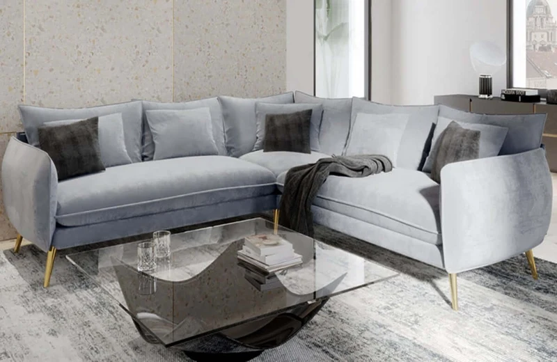 Couch Fuerteventura L-Form in Stoff