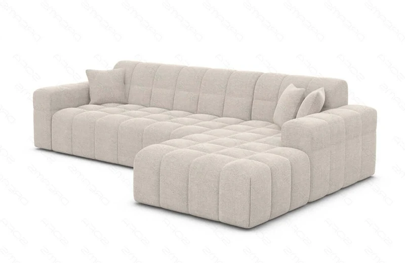 Couch Ibiza L-Form in Stoff Kurz