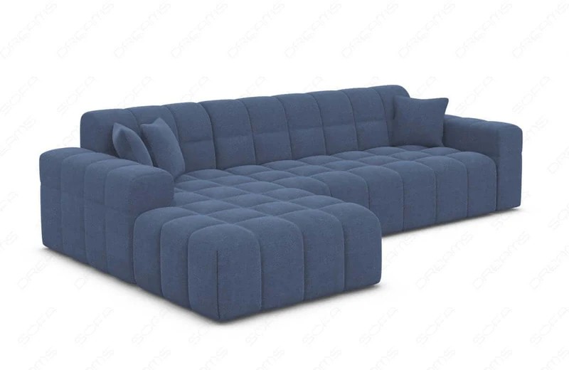 Couch Ibiza L-Form in Stoff Kurz