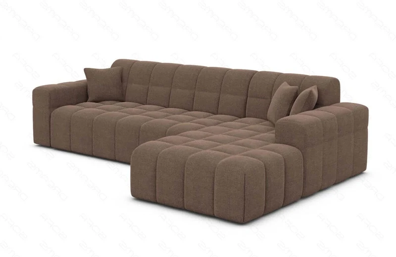 Couch Ibiza L-Form in Stoff Kurz