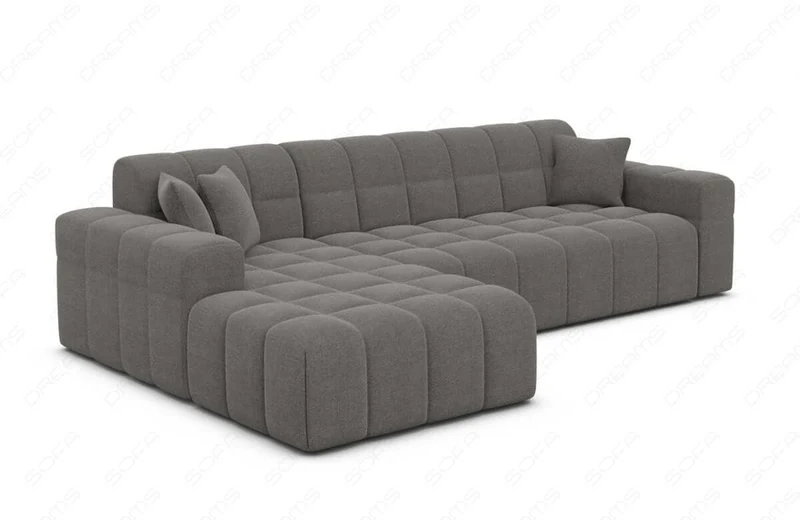 Couch Ibiza L-Form in Stoff Kurz