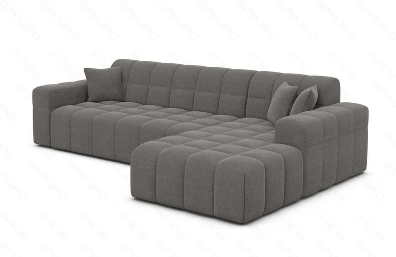 Couch Ibiza L-Form in Stoff Kurz