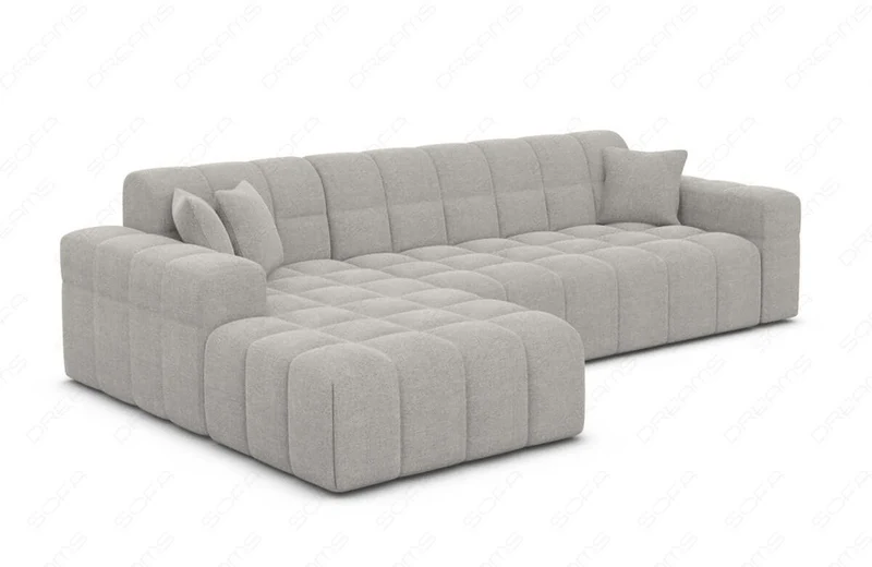 Couch Ibiza L-Form in Stoff Kurz