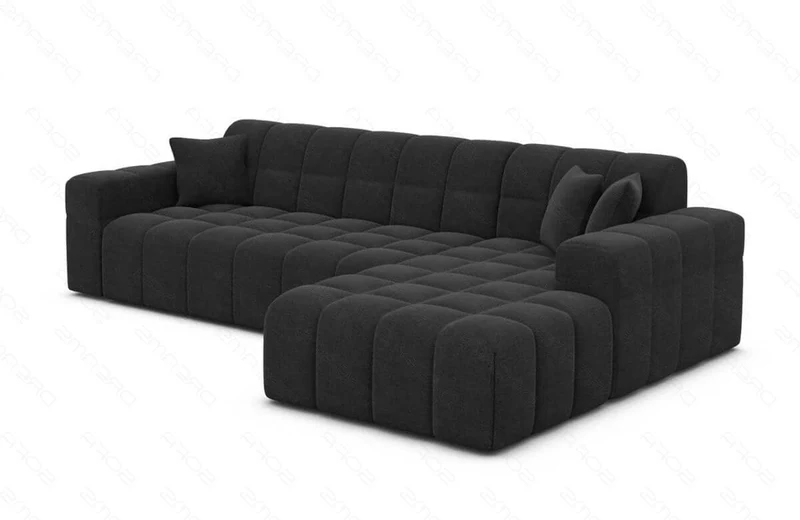 Couch Ibiza L-Form in Stoff Kurz