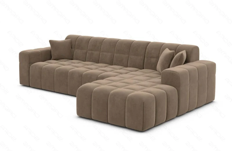 Couch Ibiza L-Form in Stoff Kurz