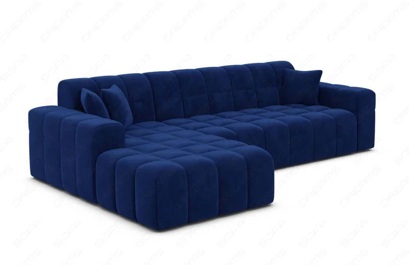 Couch Ibiza L-Form in Stoff Kurz