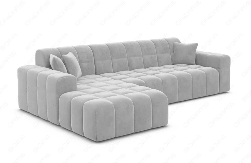 Couch Ibiza L-Form in Stoff Kurz