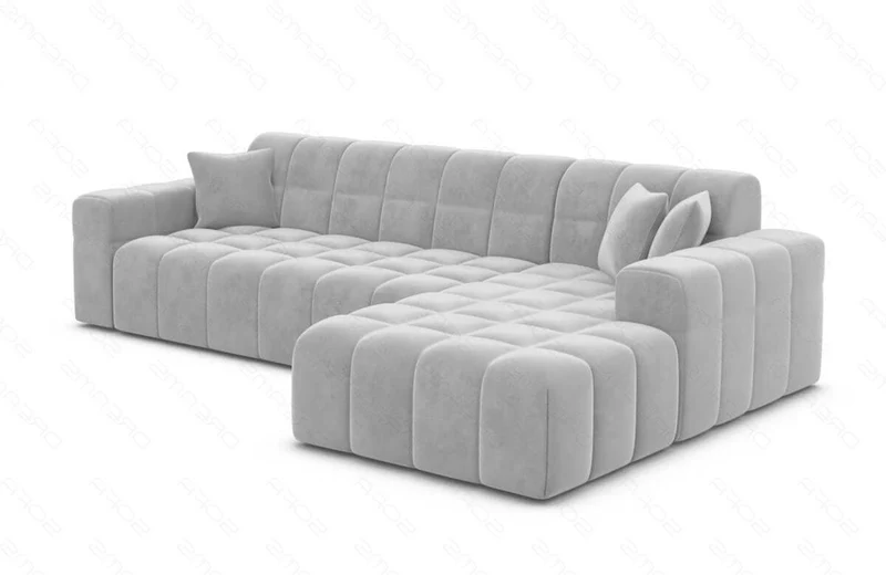 Couch Ibiza L-Form in Stoff Kurz