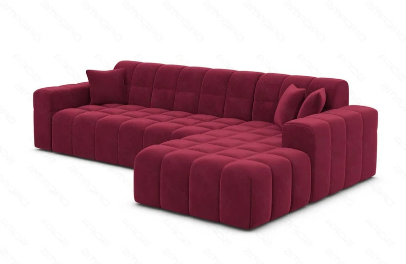 Couch Ibiza L-Form in Stoff Kurz