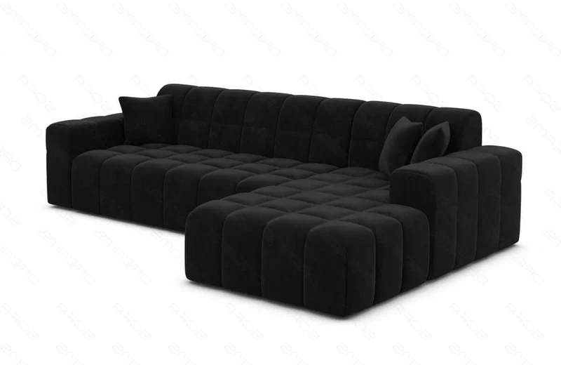 Couch Ibiza L-Form in Stoff Kurz