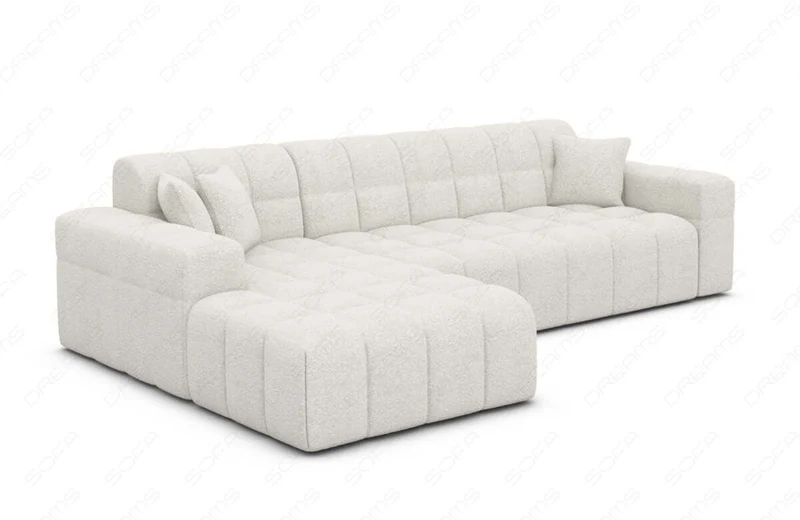 Couch Ibiza L-Form in Stoff Kurz
