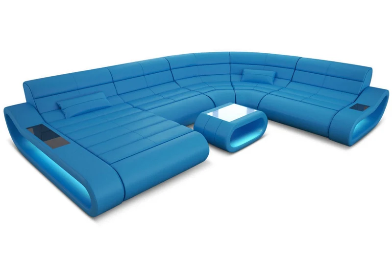 XXL Wohnlandschaft Concept U-Form in Leder