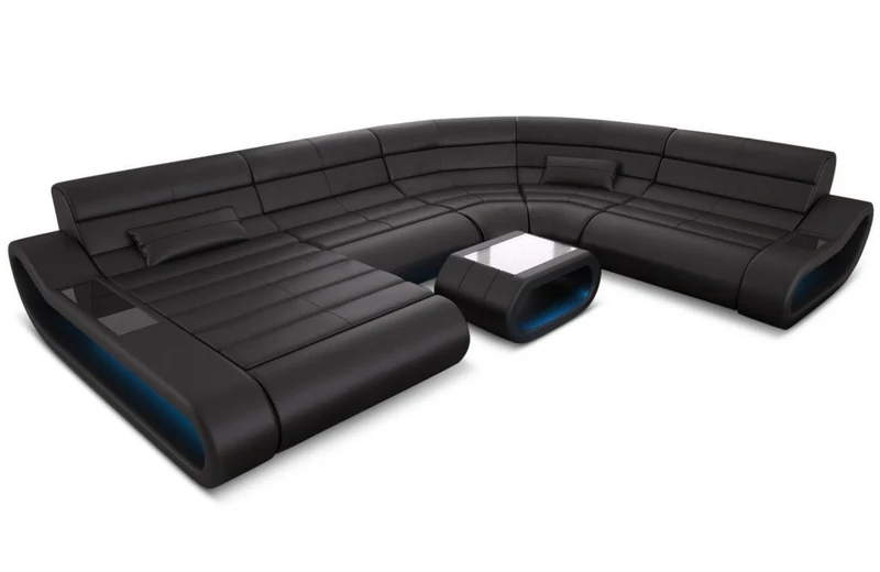 XXL Wohnlandschaft Concept U-Form in Leder