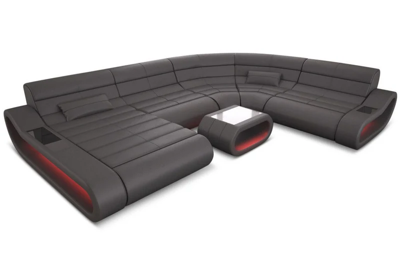 XXL Wohnlandschaft Concept U-Form in Leder