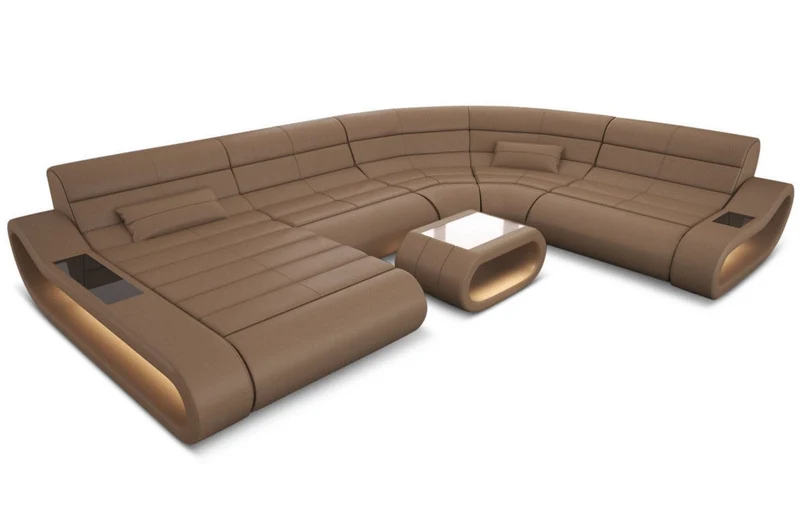 XXL Wohnlandschaft Concept U-Form in Leder
