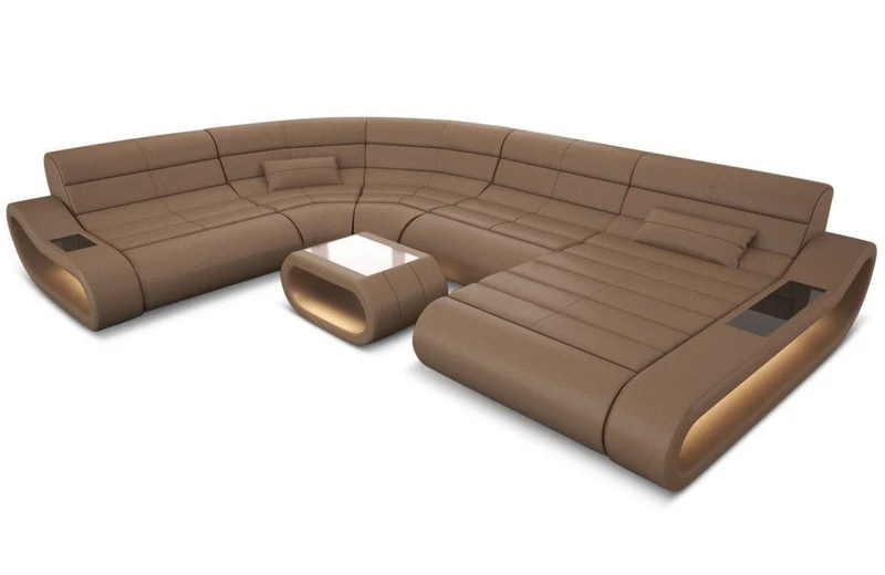 XXL Wohnlandschaft Concept U-Form in Leder