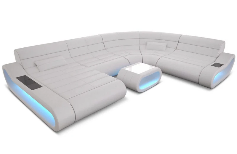 XXL Wohnlandschaft Concept U-Form in Leder